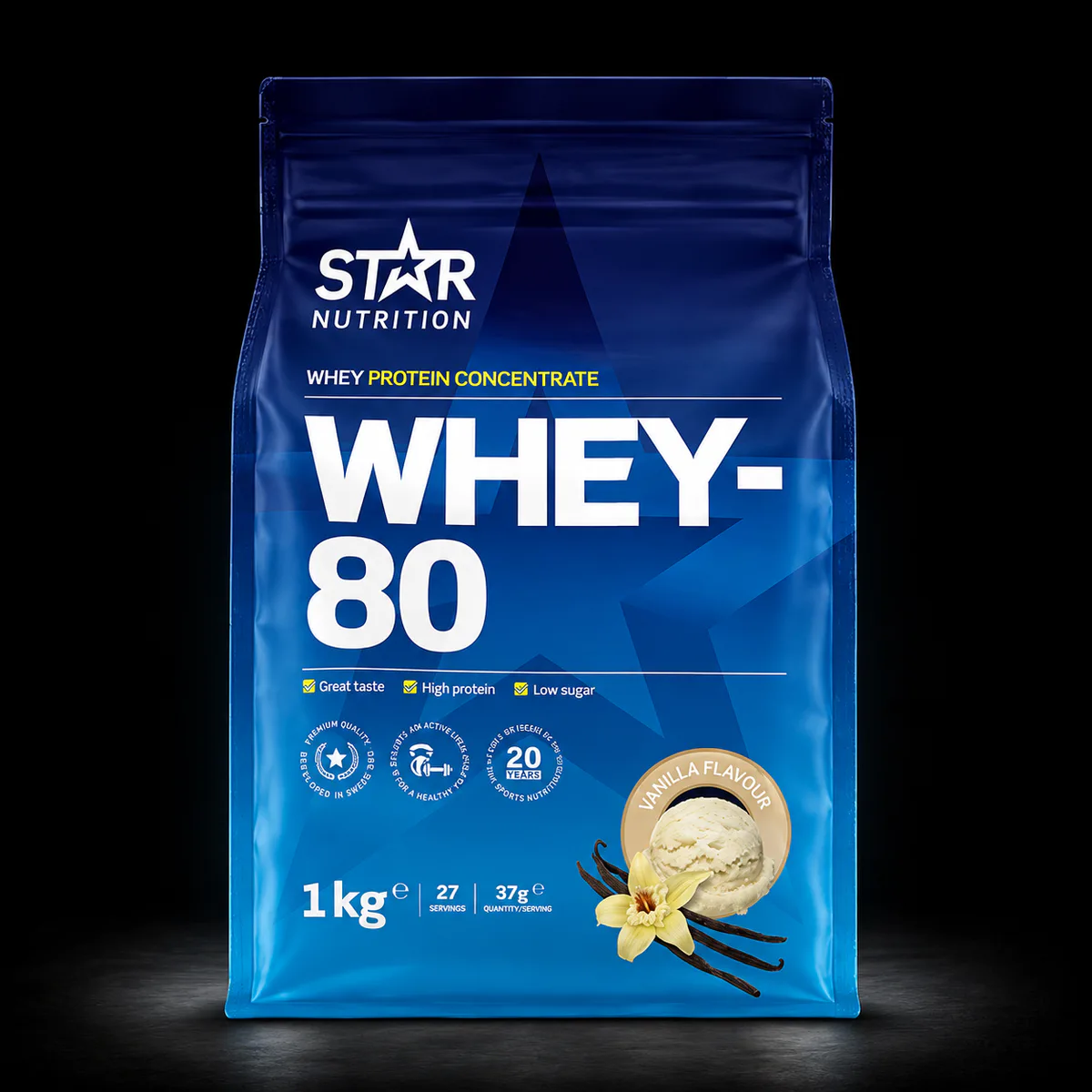 Star Nutrition Whey-80 1 kg – Vanilla